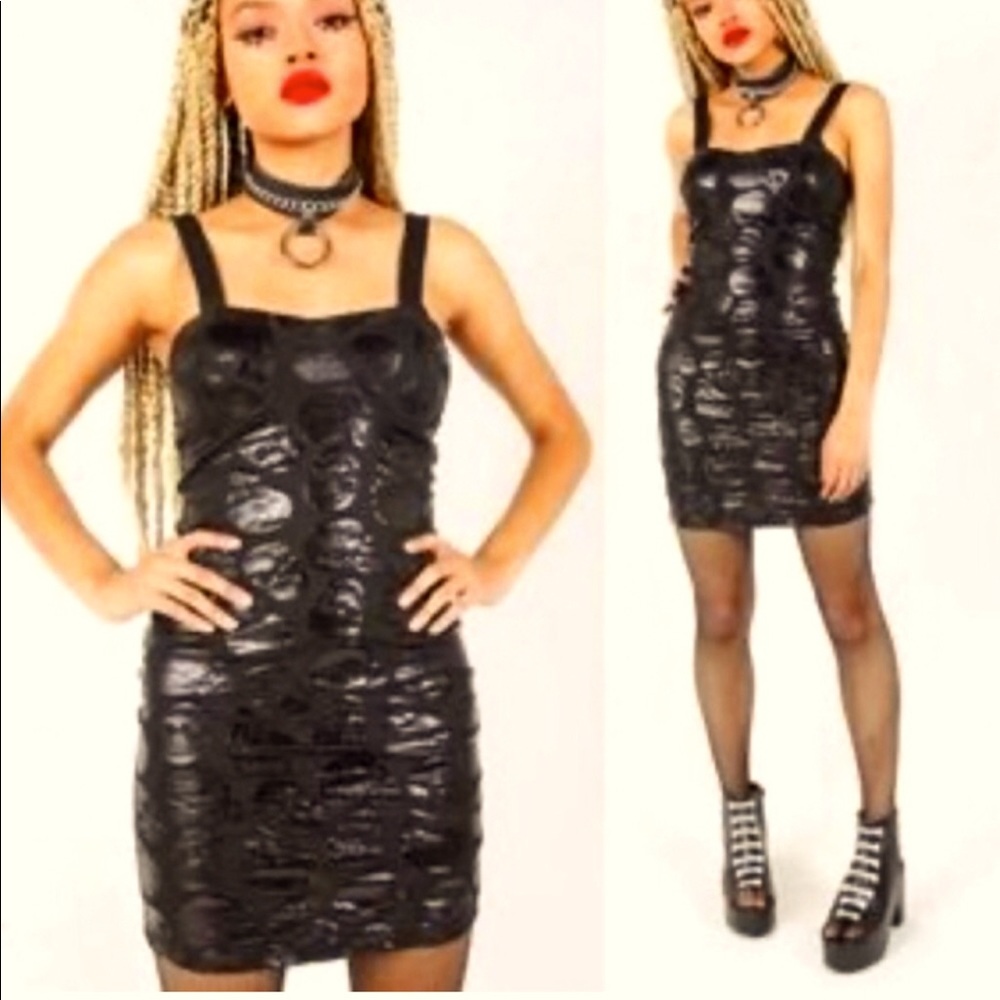 NWT Iron Fist Skullz Club Mini Dress Black | Goth Punk Alt Skull Dress